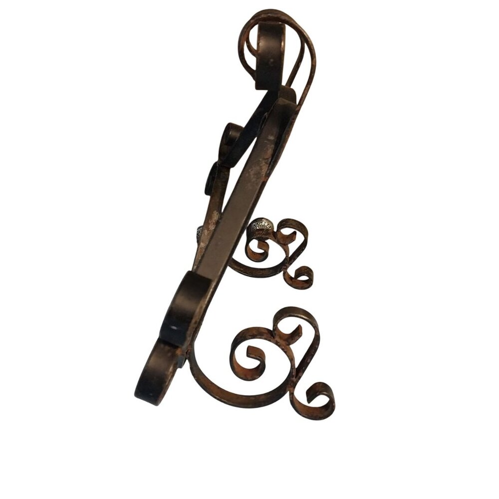 Elegant Black and Brown Wrought Iron Easel - Picture 3 of 8